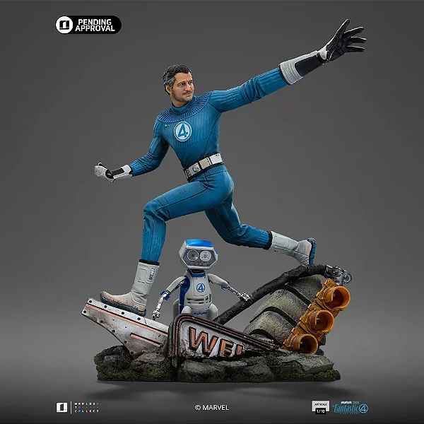 ESTÁTUA MR. FANTASTIC AND HERBIE - 1/10 - IRON STUDIOS