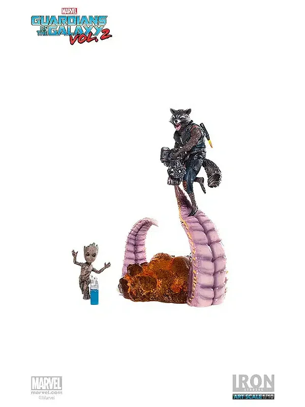 ESTÁTUA ROCKET RACCOON - GUARDIÕES DA GALÁXIA 2 - 1/10 - IRON STUDIOS