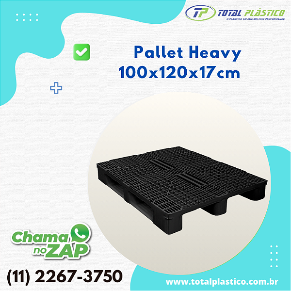 Pallet de Plástico Heavy 100cm x 120cm x 17cm