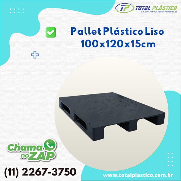 Pallet de  Plástico 100 x 120 x 15cm - 4 Entradas