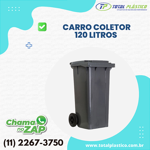 CARRO COLETOR DE LIXO 120 LITROS