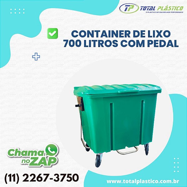 CONTAINER DE LIXO 700 LITROS COM PEDAL