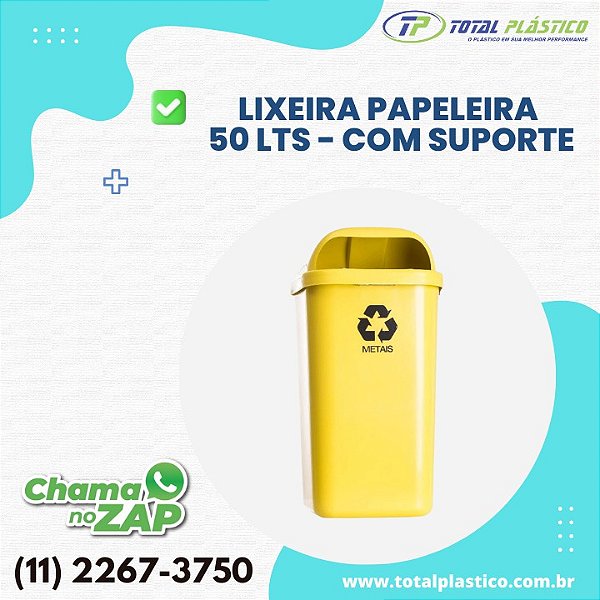 LIXEIRA PAPELEIRA 50 LITROS – COM SUPORTE