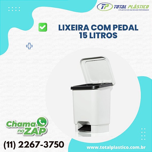 LIXEIRA COM PEDAL 15 LITROS