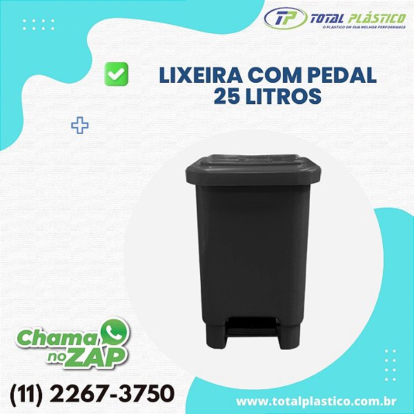 LIXEIRA COM PEDAL 25 LITROS