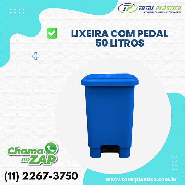 LIXEIRA COM PEDAL 50 LITROS
