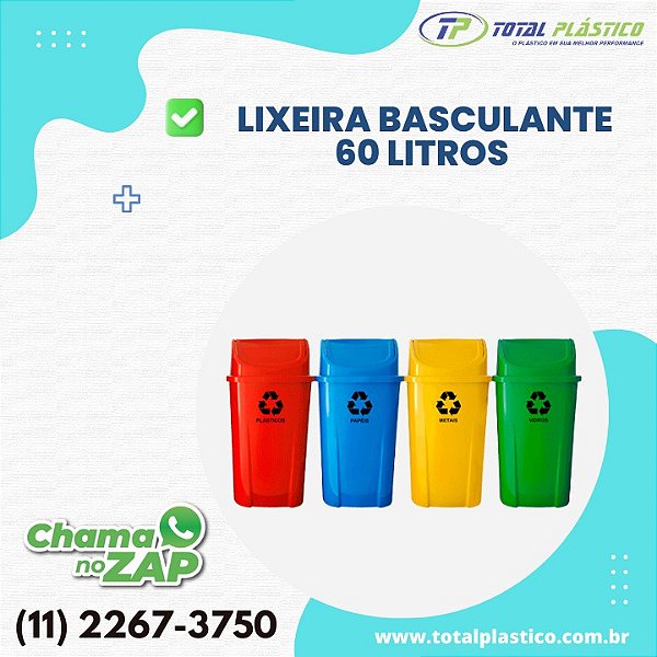LIXEIRA BASCULANTE 60 LITROS