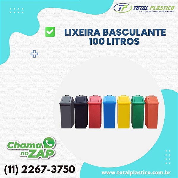 LIXEIRA BASCULANTE 100 LITROS