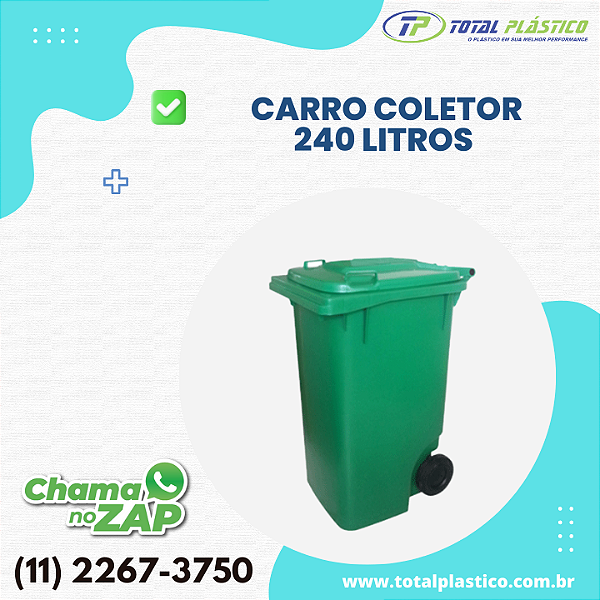CARRO COLETOR DE LIXO 240 LITROS