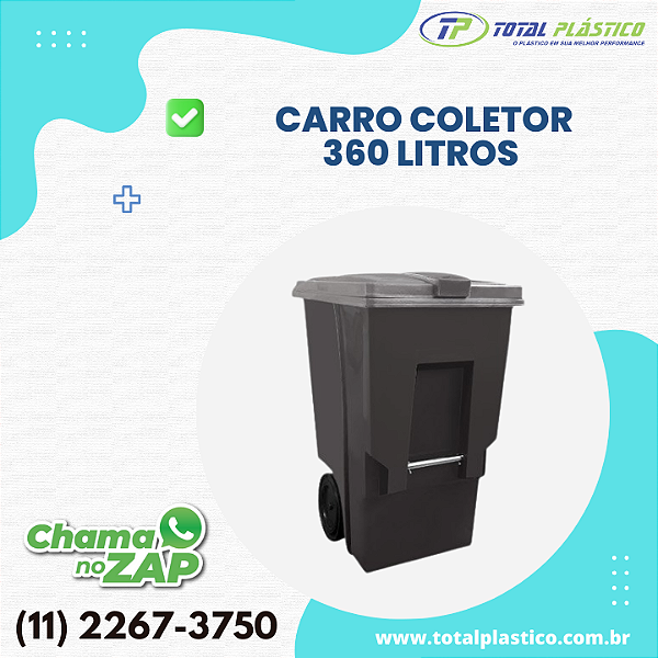 CARRO COLETOR DE LIXO 360 LITROS