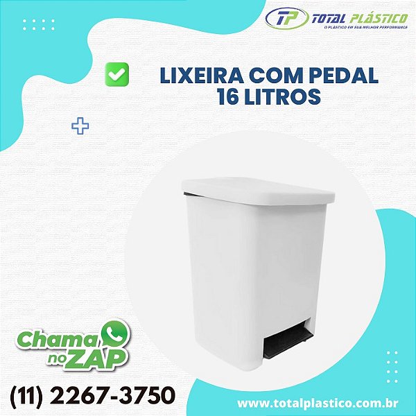 LIXEIRA COM PEDAL 16 LITROS