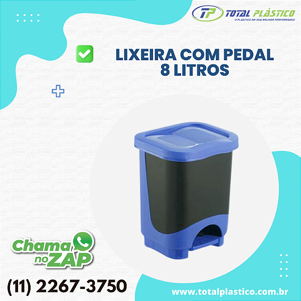LIXEIRA COM PEDAL 8 LITROS
