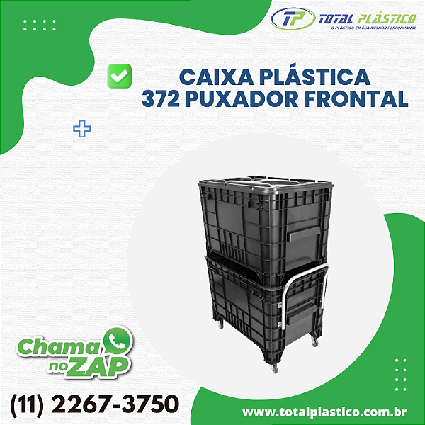 CAIXA PLÁSTICA 372 LITROS – PUXADOR FRONTAL