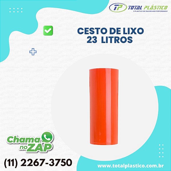 CESTO DE LIXO SEM TAMPA 23 LITROS