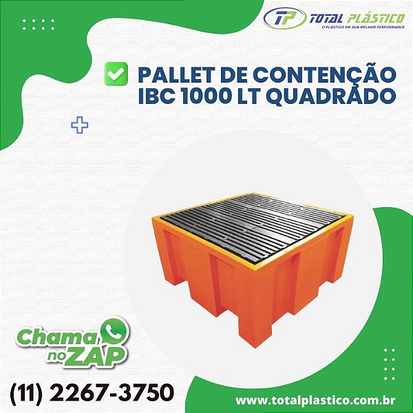 Pallet de Contenção IBC 1000 Litros Quadrado