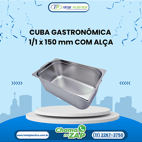 CUBA GASTRONÔMICA GN 1/1 x 150 mm COM ALÇA