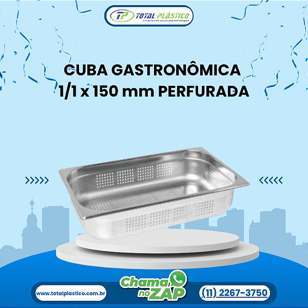 CUBA GASTRONÔMICA GN 1/1 x 150 mm PERFURADA