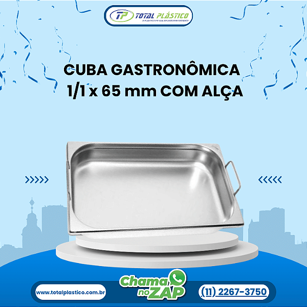 CUBA GASTRONÔMICA GN 1/2 x 65 mm COM ALÇA