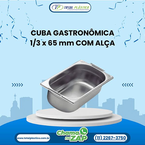 CUBA GASTRONÔMICA GN 1/3 x 65 mm COM ALÇA