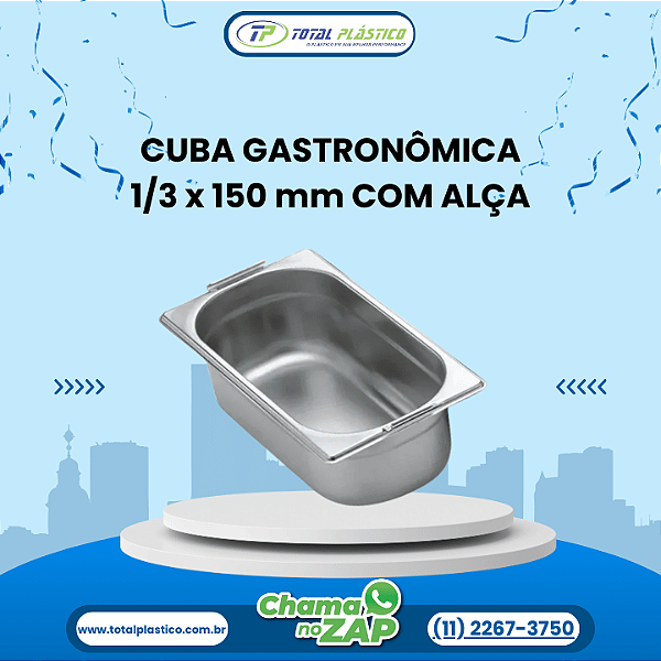 CUBA GASTRONÔMICA GN 1/3 x 150 mm COM ALÇA
