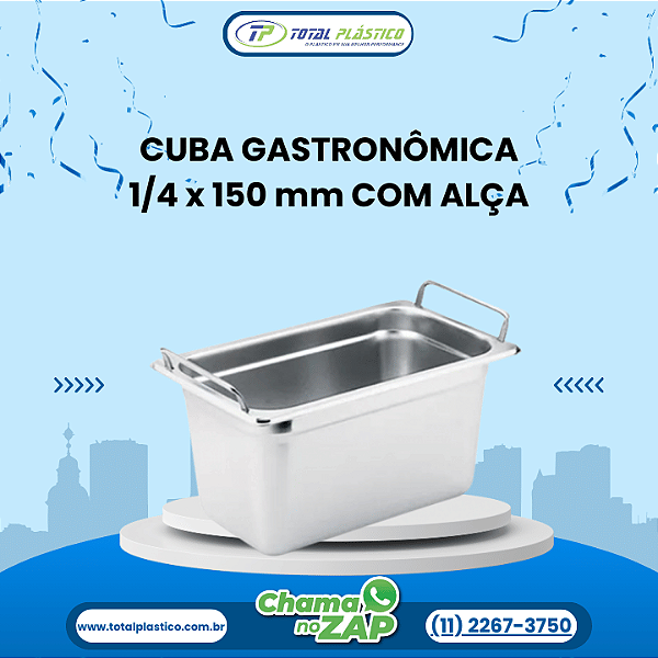 CUBA GASTRONÔMICA GN 1/4 x 150 mm COM ALÇA