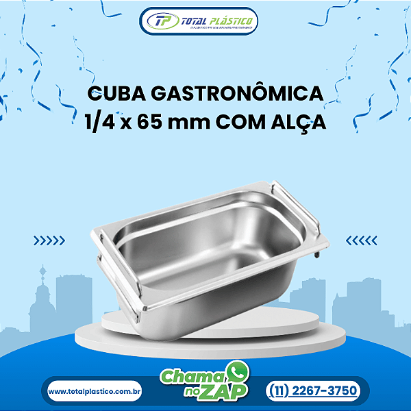 CUBA GASTRONÔMICA GN 1/4 x 65 mm COM ALÇA