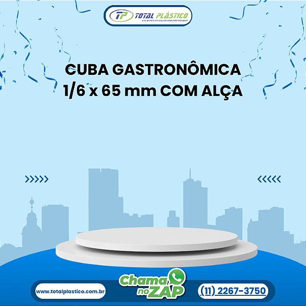 CUBA GASTRONÔMICA GN 1/6 x 65 mm COM ALÇA