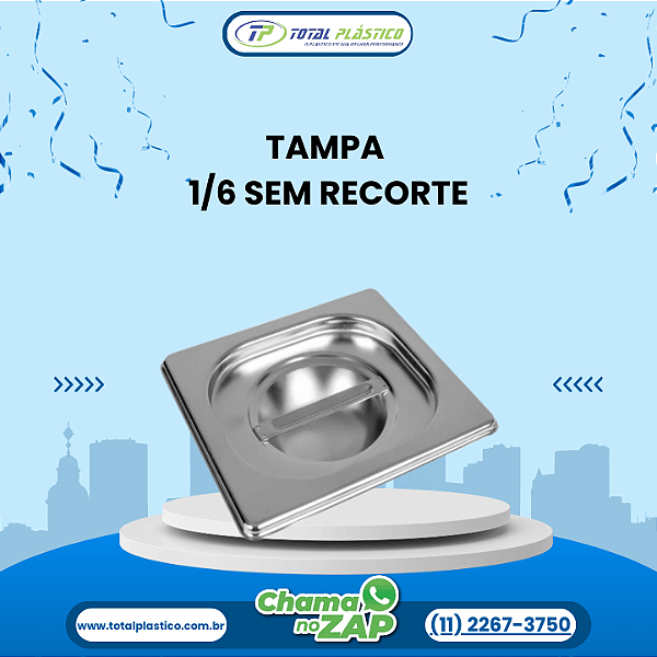 TAMPA GN 1/6 SEM RECORTE