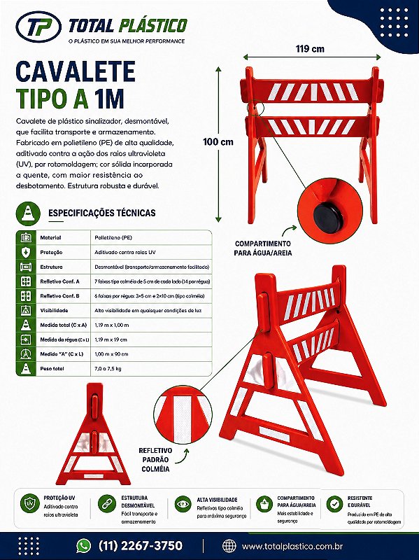 Cavalete Tipo A 1 m