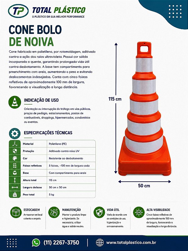Cone Bolo de Noiva 115 cm