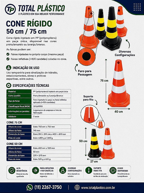 Cone Rígido 50 cm
