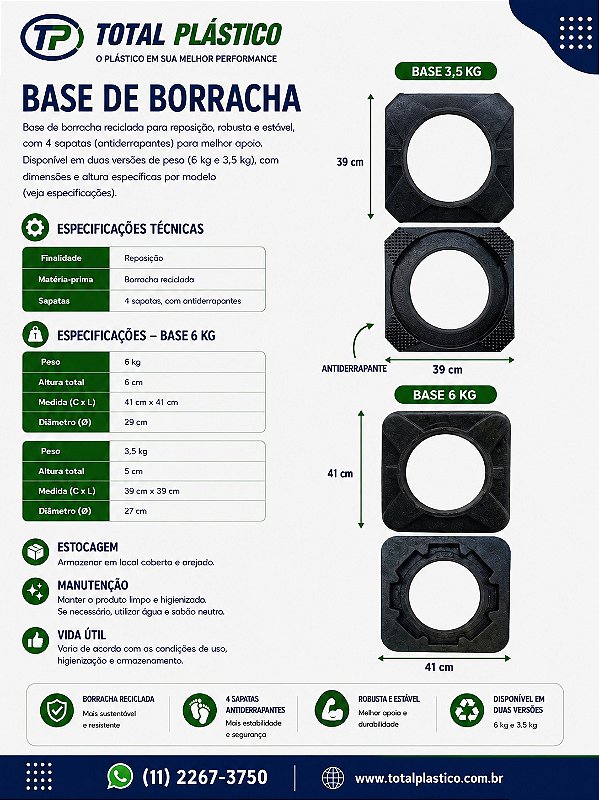 Base de Borracha Reciclada 3,5 kg