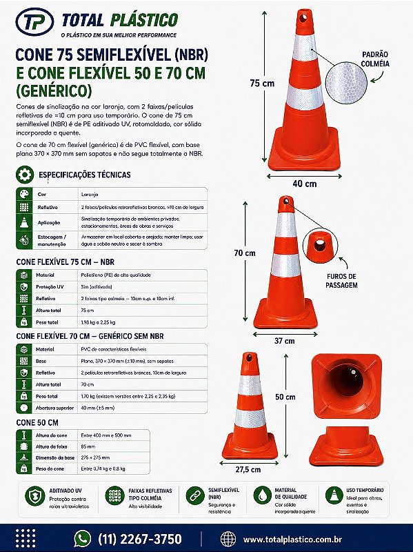 Cone Flexível 70 cm