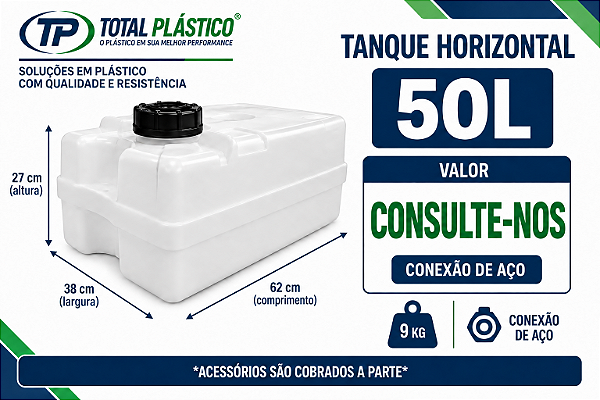 Tanque para Óleo Diesel Horizontal 50 Litros