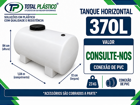 Tanque para Óleo Diesel Horizontal 370 Litros