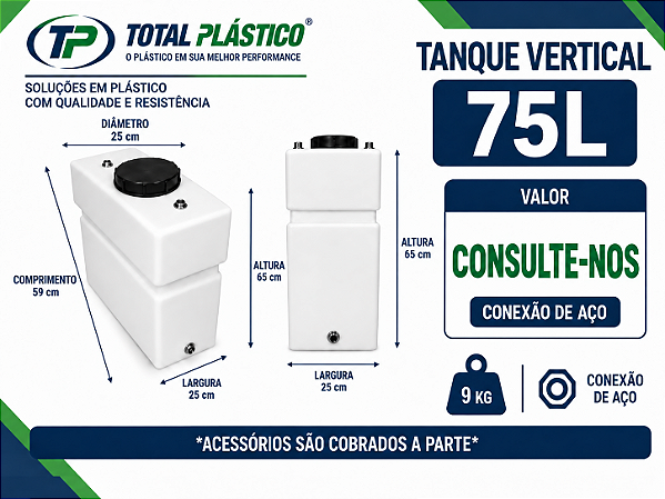 Tanque para Óleo Diesel Vertical 75 Litros