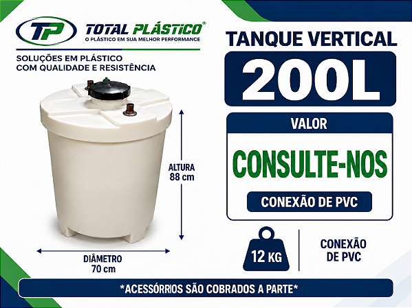 Tanque para Óleo Diesel Vertical 200 Litros
