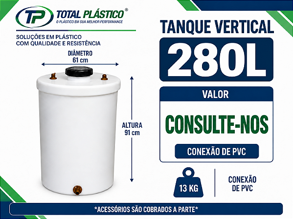 Tanque para Óleo Diesel Vertical 280 Litros