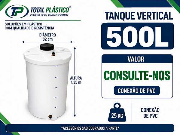 Tanque para Óleo Diesel Vertical 500 Litros