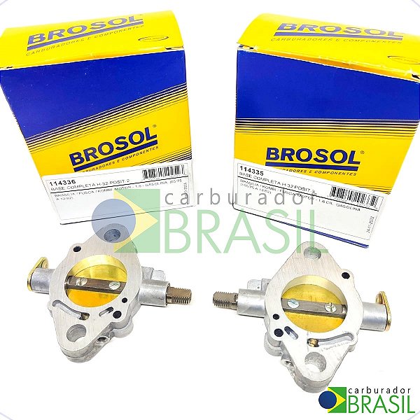 Par de Bases Completas Originais Brosol para Carburador Solex H 32 PDSI Fusca Brasilia Kombi