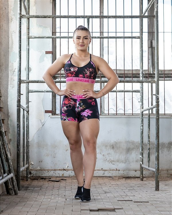 Shorts Box Estampado Caveira Pink