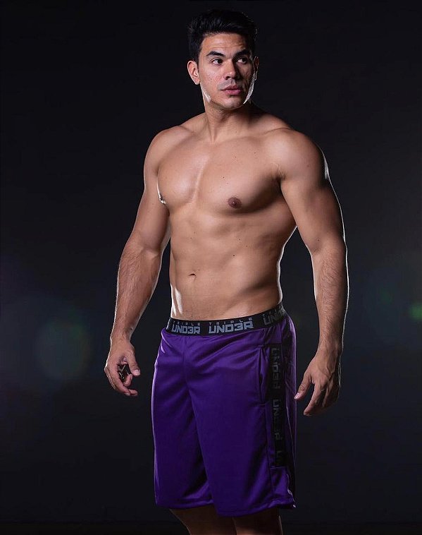 Bermuda Box Duas Cores Roxo e Preto