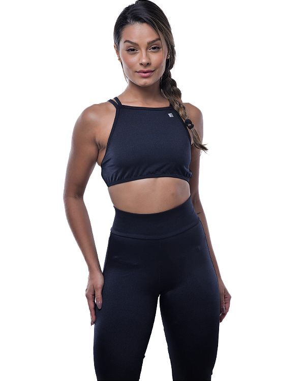 Top Frente Única 3U Mini Preto