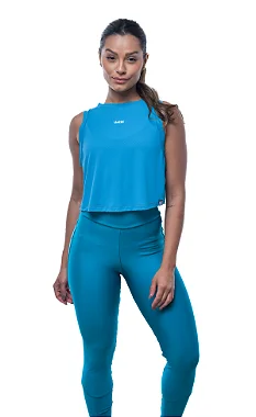 Cropped Basic Azul Turquesa