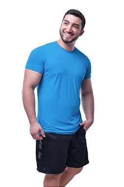 Camisa Masculina Basic Azul Turquesa