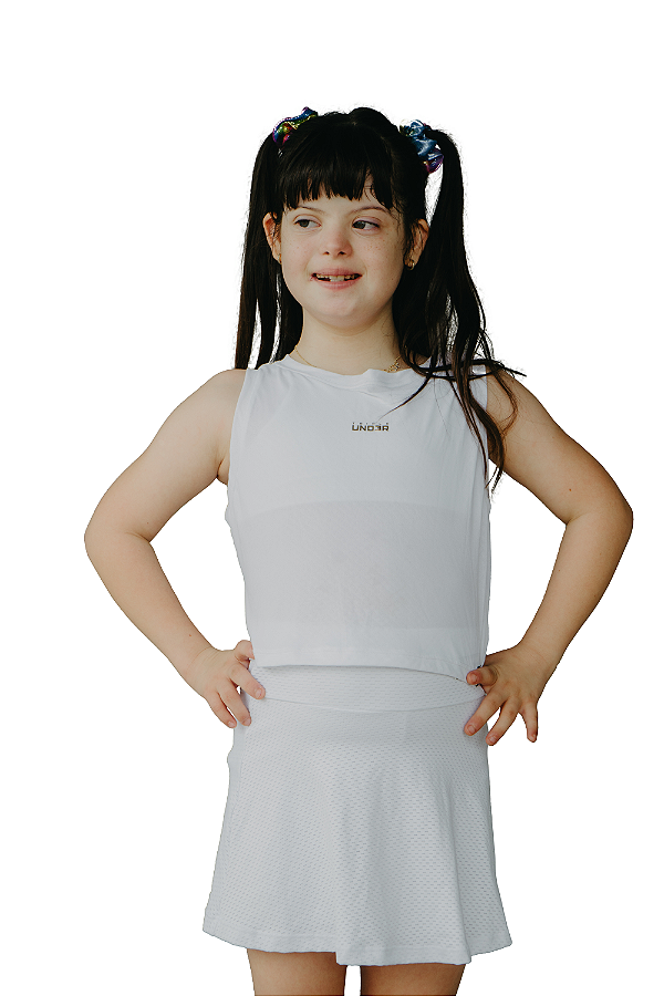 Cropped Basic Infantil Branca Triple Under