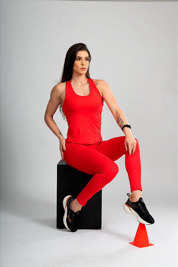 Regata Feminina Stretch Vermelha
