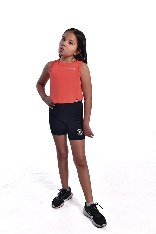 Cropped Basic Infantil Coral Triple Under