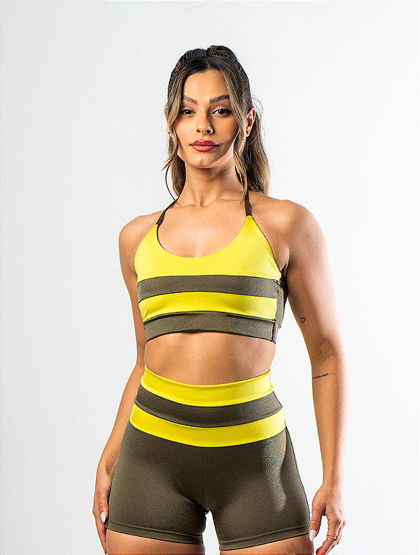 Shorts Bliss Verde e Amarelo Shine