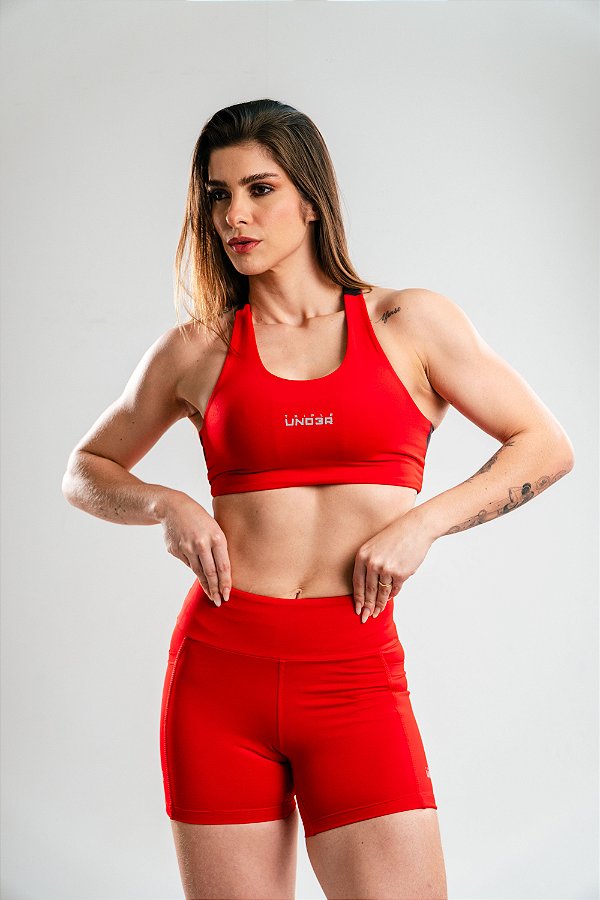 Shorts Run Vermelho 15 cm